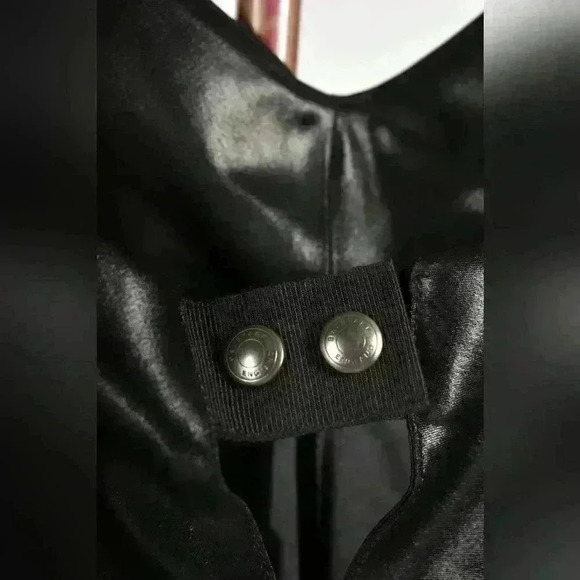 NWT FW14 BELSTAFF Black Satin Poly Bustier Mini Cocktail Dress 40EU Small Italy - Picture 4 of 11